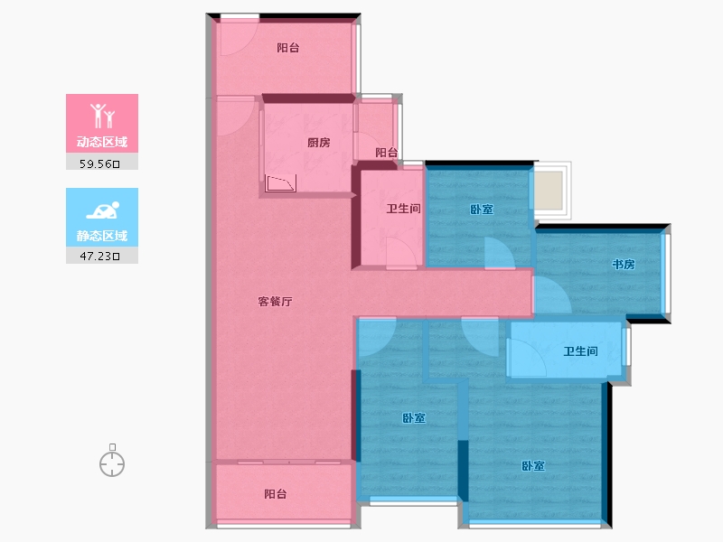 广东省-广州市-珠江花城-95.20-户型库-动静分区