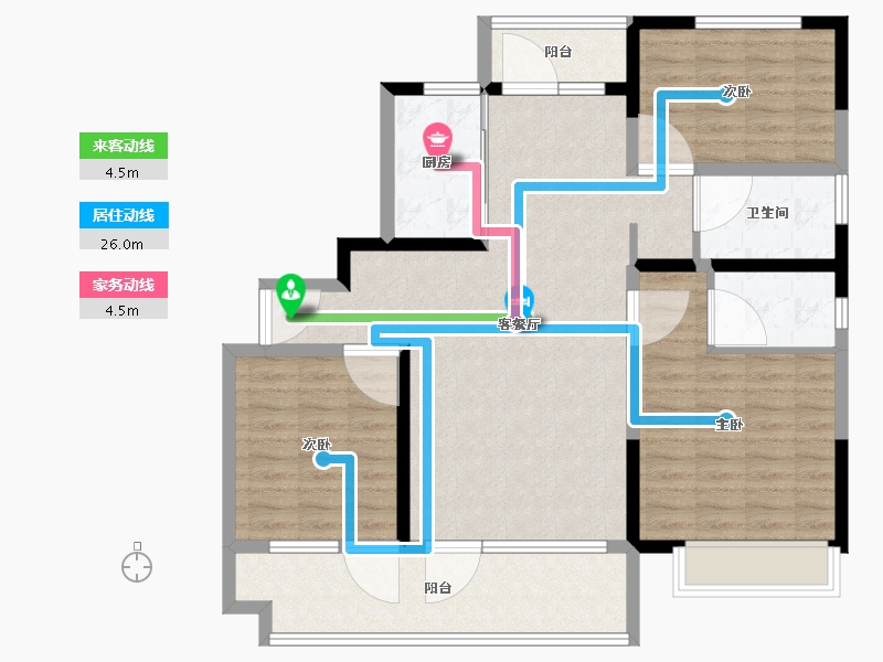 山东省-潍坊市-潍坊碧桂园翡翠郡-102.00-户型库-动静线