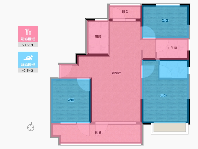 山东省-潍坊市-潍坊碧桂园翡翠郡-102.00-户型库-动静分区