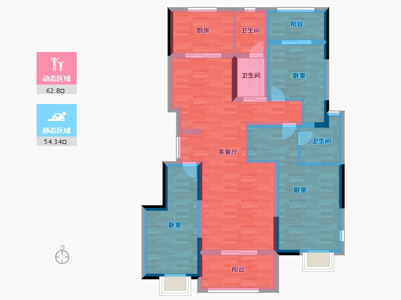 河南省-开封市-林语溪-103.66-户型库-动静分区