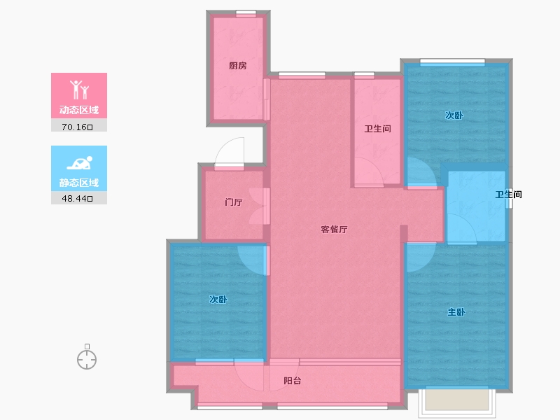 山东省-潍坊市-雅柏文一号公馆-105.99-户型库-动静分区