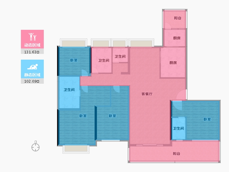 广东省-河源市-碧桂园东江凤凰城凤凰湾-213.20-户型库-动静分区