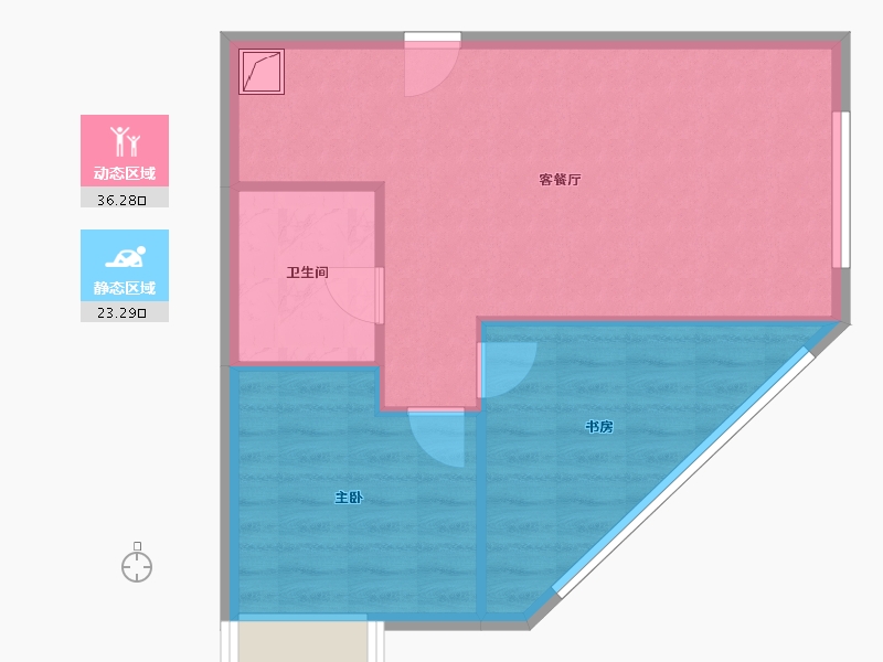 湖南省-湘潭市-阿舍南2号-53.95-户型库-动静分区