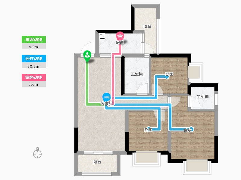 四川省-成都市-乐视界广场-71.55-户型库-动静线