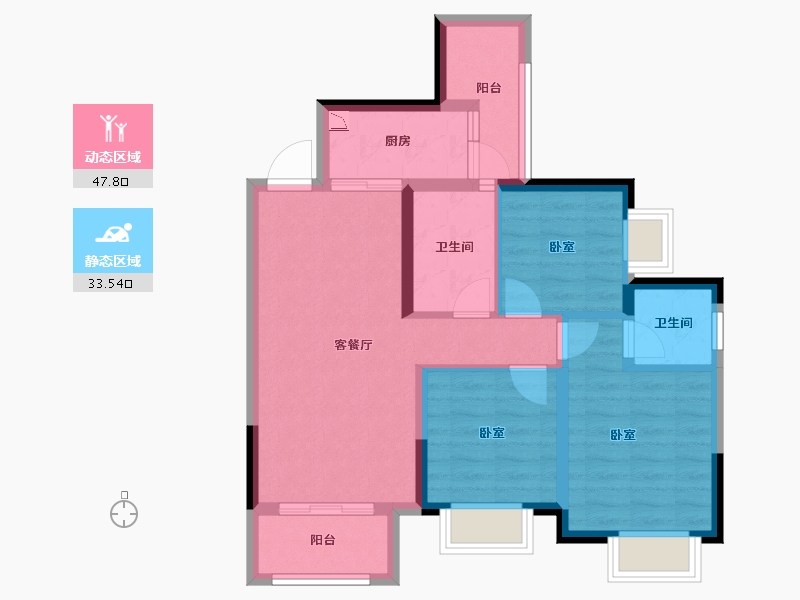 四川省-成都市-乐视界广场-71.55-户型库-动静分区