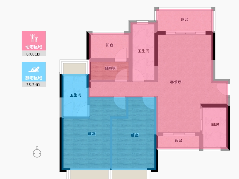 广东省-佛山市-佳兆业悦峰-83.18-户型库-动静分区