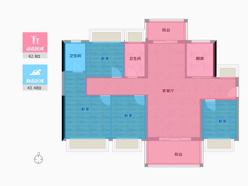 广东省-河源市-中兴体育新城-95.35-户型库-动静分区