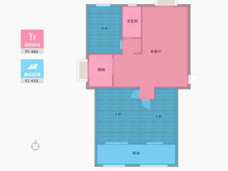 山东省-泰安市-盛华天竹佳苑-106.39-户型库-动静分区