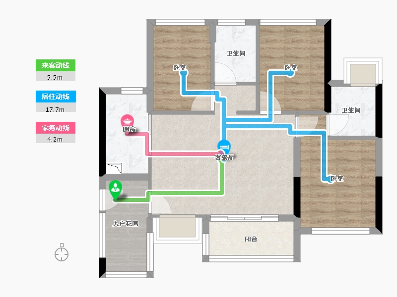 广东省-广州市-珠江花城-68.99-户型库-动静线