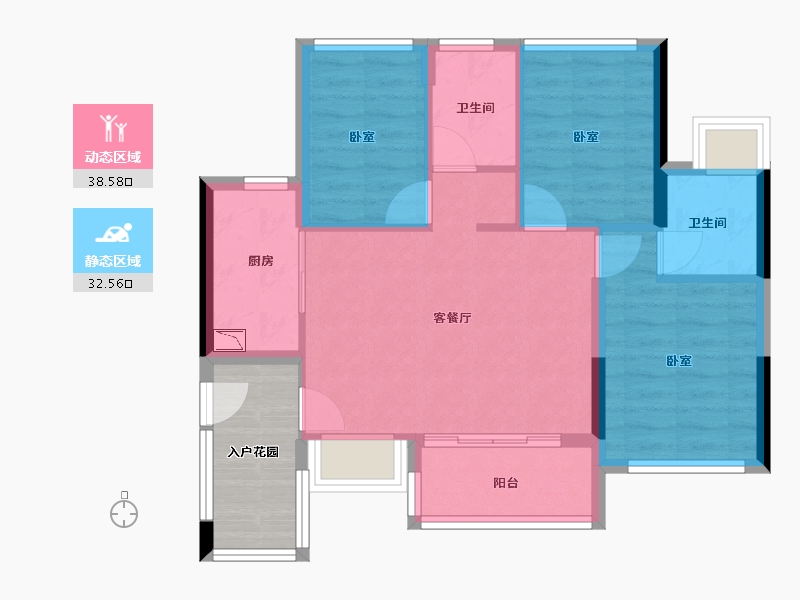 广东省-广州市-珠江花城-68.99-户型库-动静分区