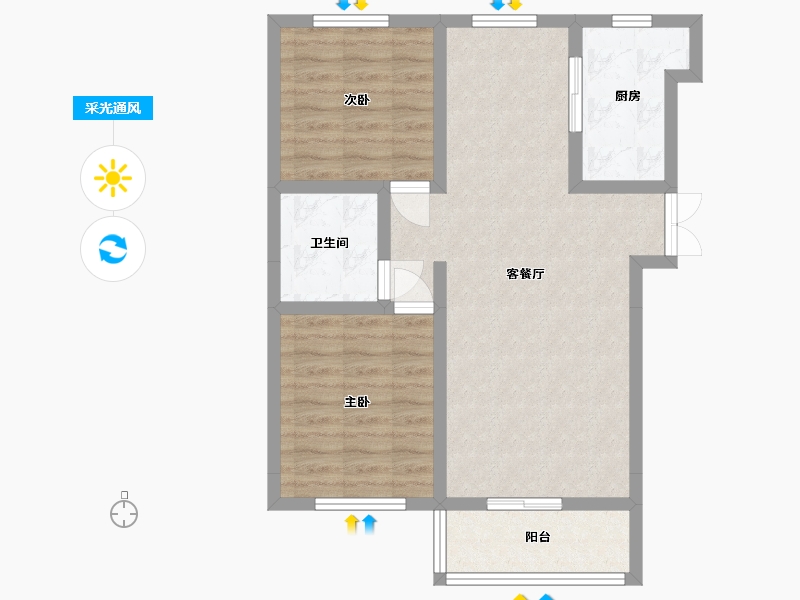 青海省-西宁市-紫金花苑-69.91-户型库-采光通风