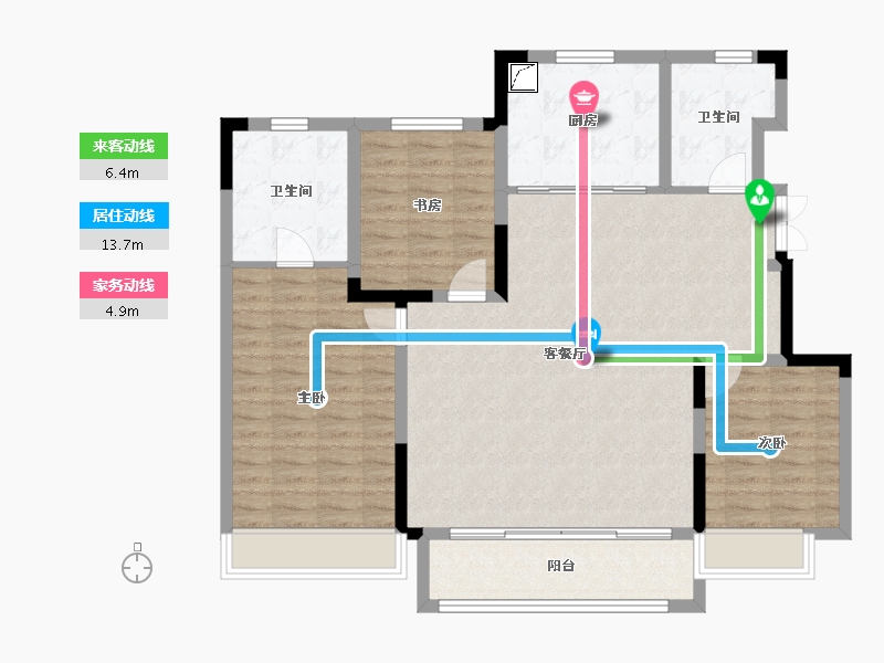 吉林省-长春市-保利和光尘樾-111.63-户型库-动静线