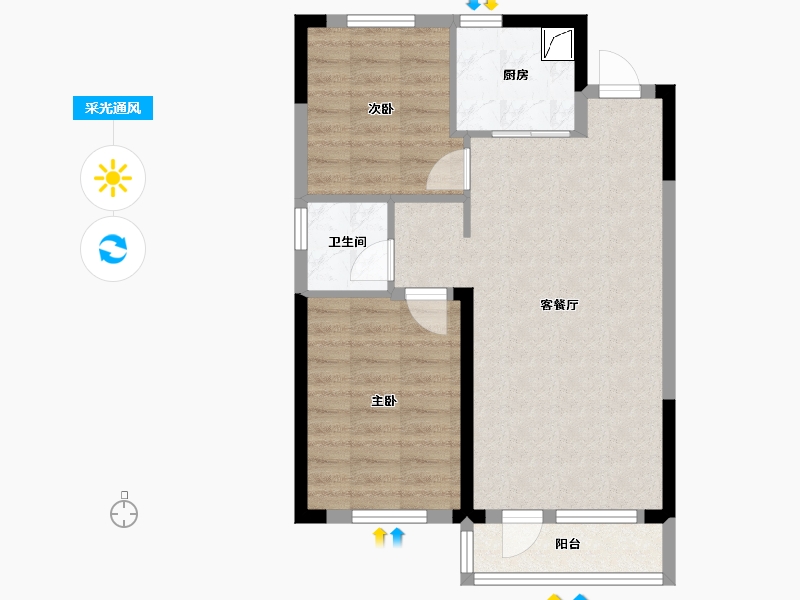 吉林省-长春市-天禄金典名城-62.45-户型库-采光通风