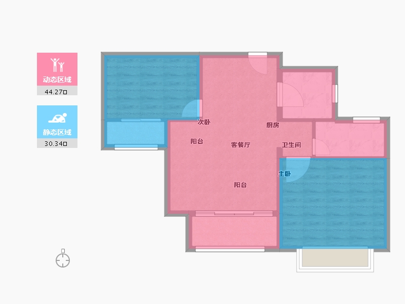 山东省-济宁市-瑞马大公馆-67.19-户型库-动静分区