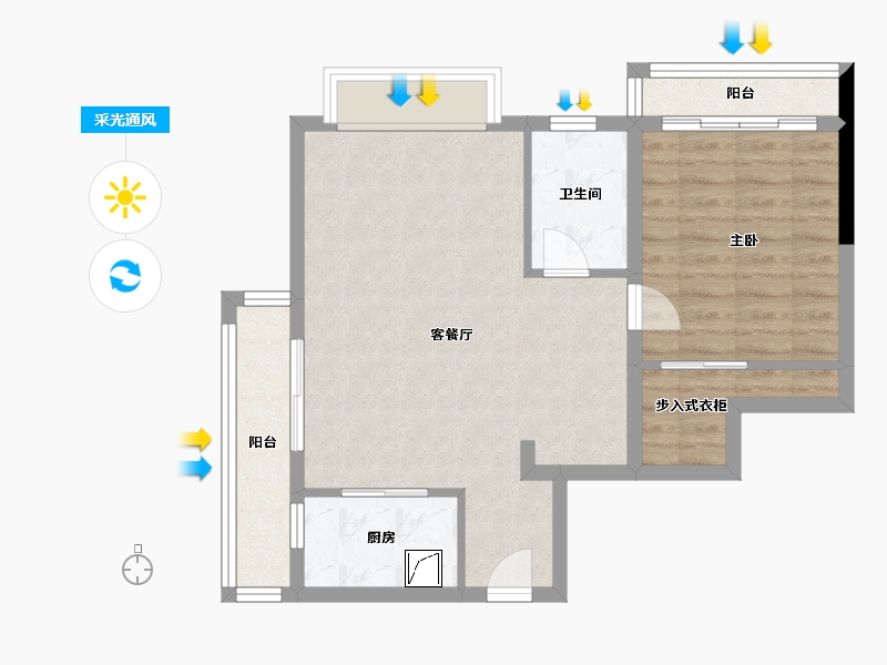 湖南省-湘潭市-阿舍南2号-64.06-户型库-采光通风