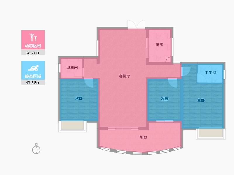 湖南省-湘潭市-银港国际-101.62-户型库-动静分区