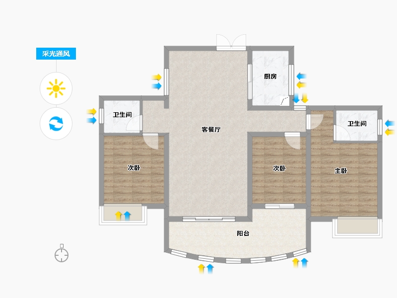 湖南省-湘潭市-银港国际-101.62-户型库-采光通风