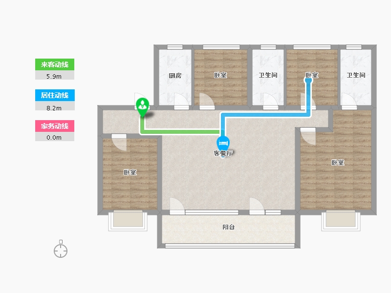 山东省-济宁市-龙城水景苑二期-110.00-户型库-动静线