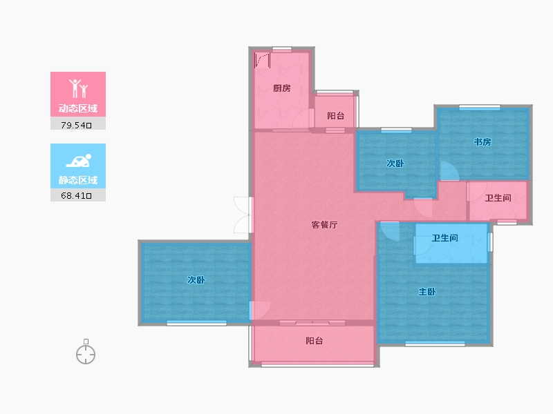 山东省-泰安市-泰安恒大林溪郡-134.40-户型库-动静分区