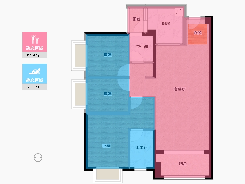 广东省-惠州市-当代MOMΛ上品湾-76.75-户型库-动静分区