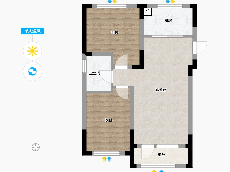 吉林省-长春市-天禄金典名城-57.54-户型库-采光通风