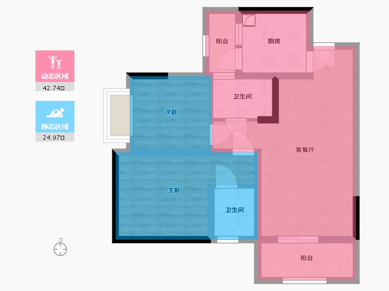 湖南省-长沙市-恒生碧水龙庭-58.56-户型库-动静分区