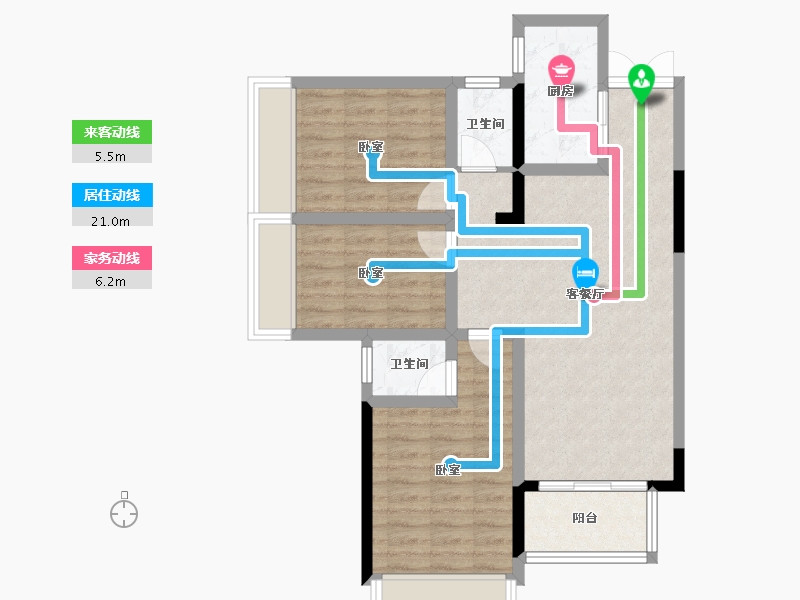 广东省-惠州市-富隆红树景园-77.34-户型库-动静线