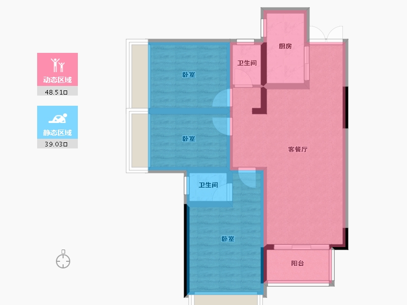 广东省-惠州市-富隆红树景园-77.34-户型库-动静分区