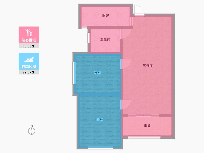 山东省-泰安市-盛华天竹佳苑-76.80-户型库-动静分区