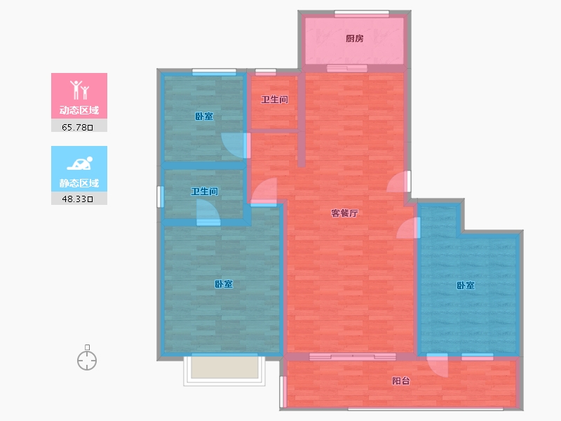 山东省-济宁市-龙城水景苑二期-102.19-户型库-动静分区