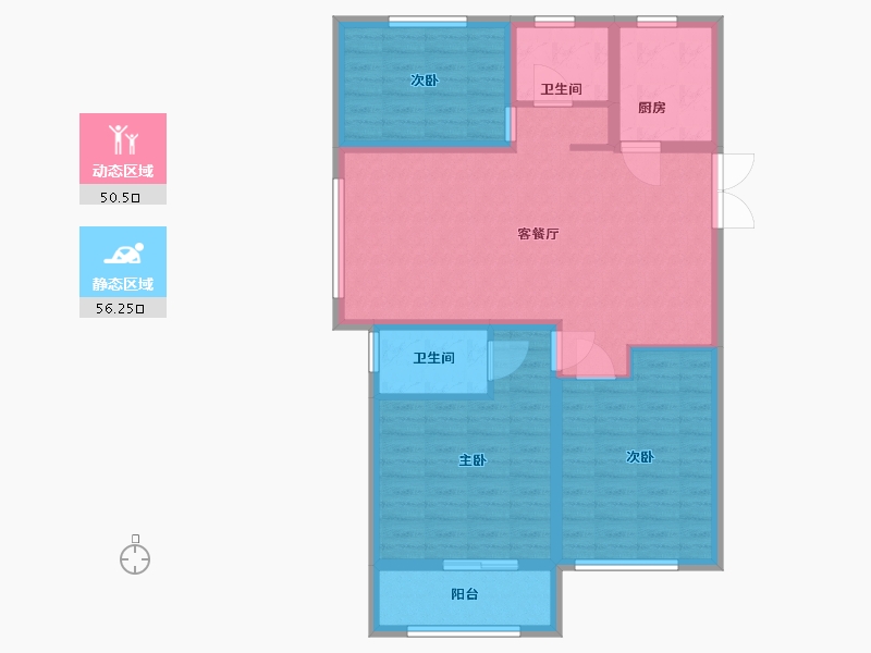 山东省-泰安市-世纪康城-96.00-户型库-动静分区