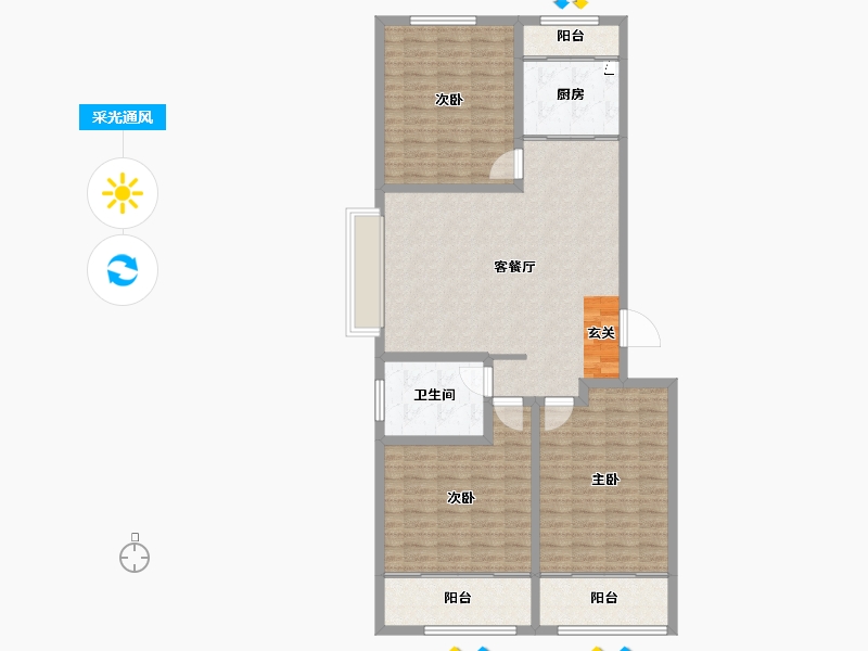 山东省-泰安市-肥城紫荆城-118.00-户型库-采光通风