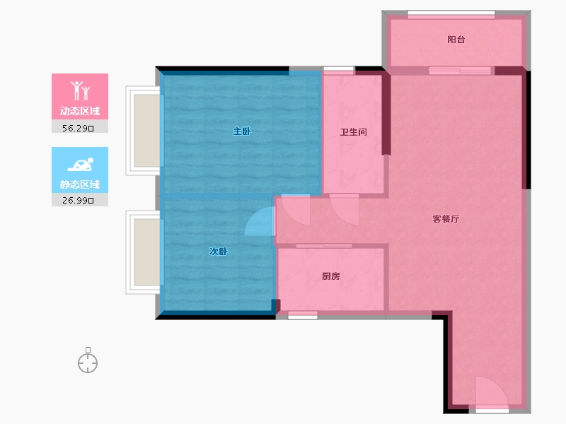 湖北省-武汉市-顶琇国际城-75.60-户型库-动静分区