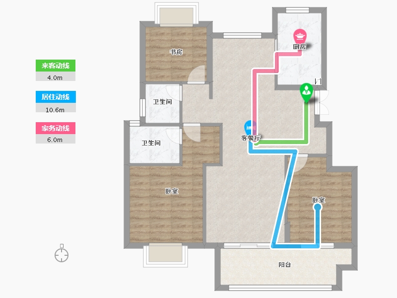 安徽省-宣城市-今创文澜府-90.00-户型库-动静线