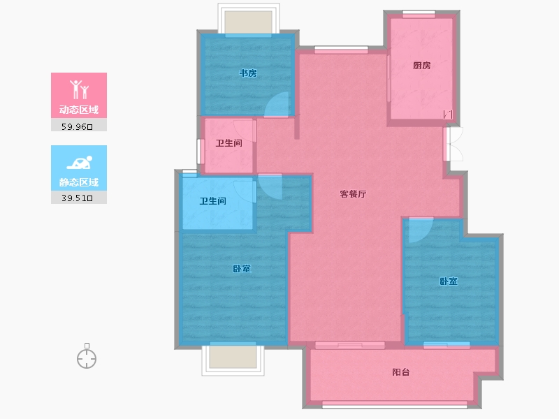 安徽省-宣城市-今创文澜府-90.00-户型库-动静分区