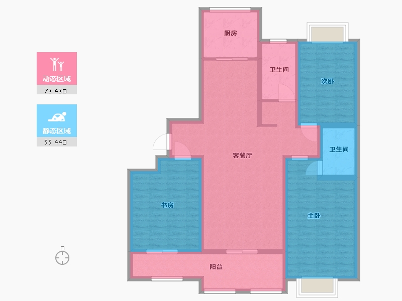 山东省-泰安市-盛华天竹佳苑-115.20-户型库-动静分区