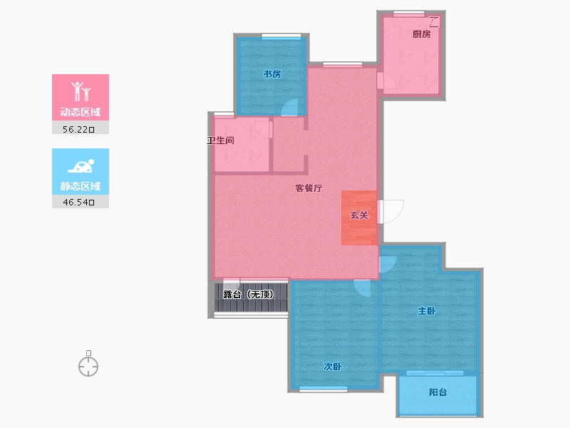 山东省-泰安市-城开·玉园-97.00-户型库-动静分区