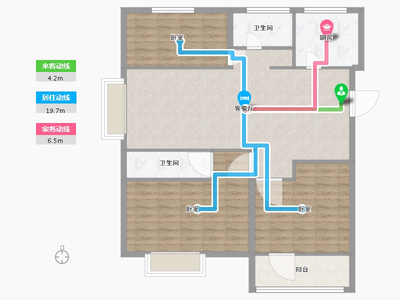 山东省-济宁市-龙城水景苑二期-102.01-户型库-动静线