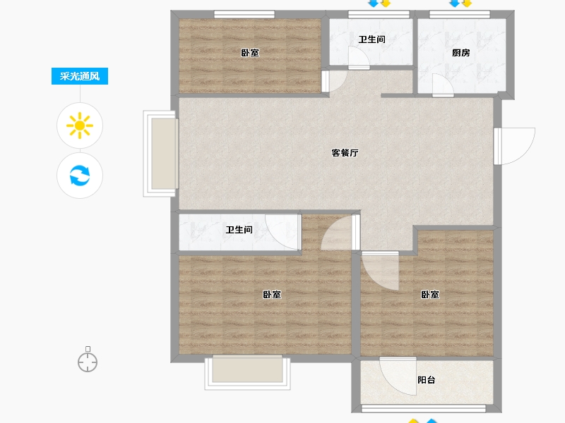 山东省-济宁市-龙城水景苑二期-102.01-户型库-采光通风