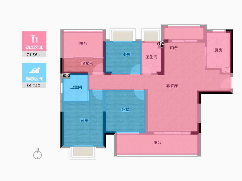 广东省-惠州市-美庐二期-94.00-户型库-动静分区