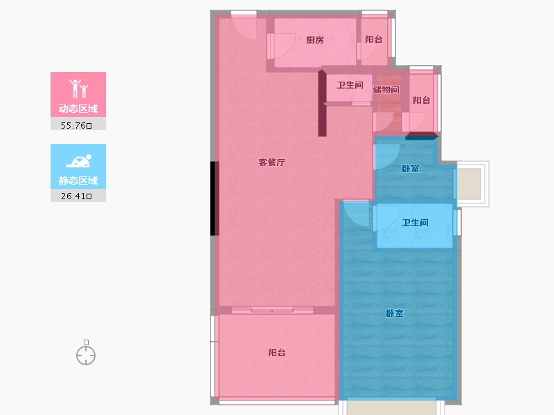 广东省-河源市-中兴体育新城-72.94-户型库-动静分区