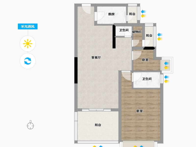 广东省-河源市-中兴体育新城-72.94-户型库-采光通风