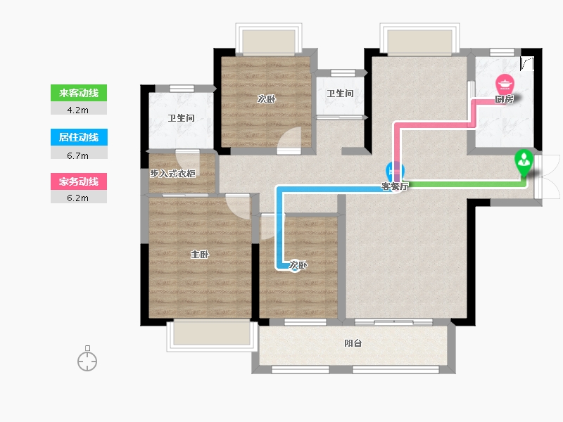 湖南省-湘潭市-紫荆·东台御景-97.48-户型库-动静线