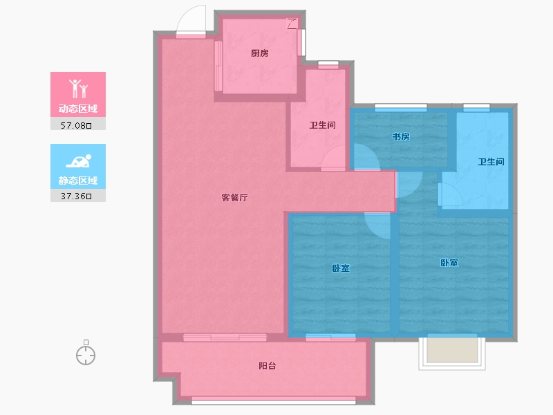 安徽省-宣城市-今创文澜府-84.01-户型库-动静分区