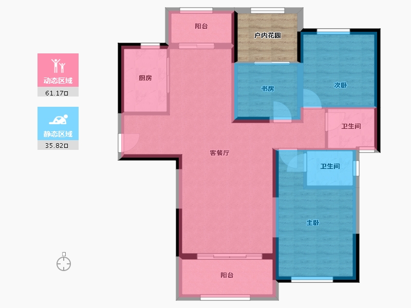 湖南省-长沙市-恒生碧水龙庭-92.24-户型库-动静分区