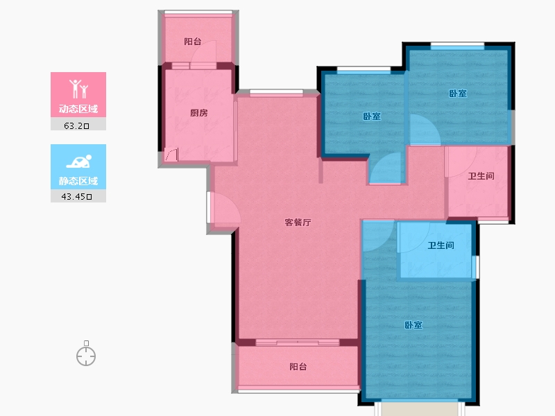 广东省-江门市-恒大御景半岛-96.00-户型库-动静分区