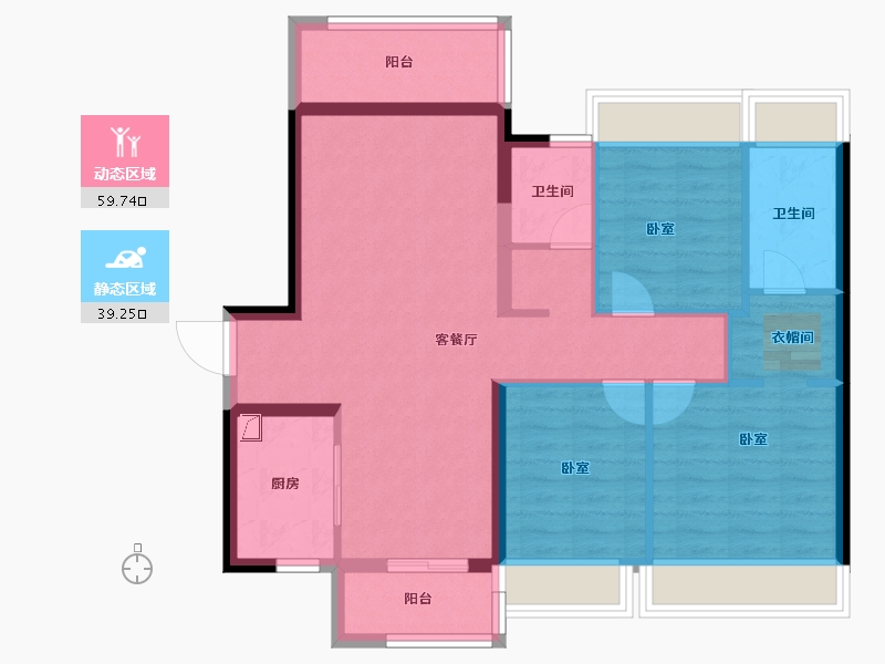 广东省-阳江市-美的·未来中心-88.03-户型库-动静分区