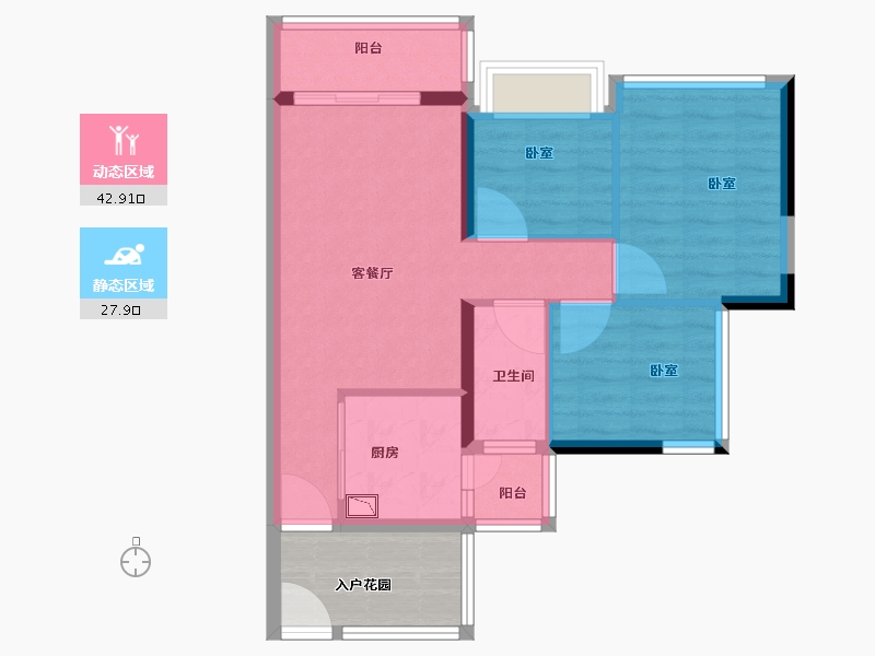 广东省-广州市-珠江花城-69.01-户型库-动静分区