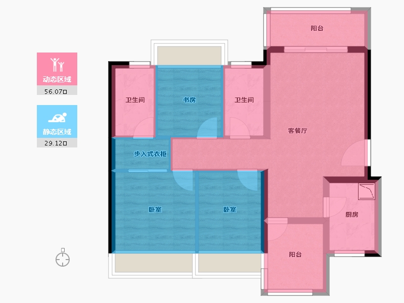 广东省-广州市-融创滨江粤府-75.31-户型库-动静分区