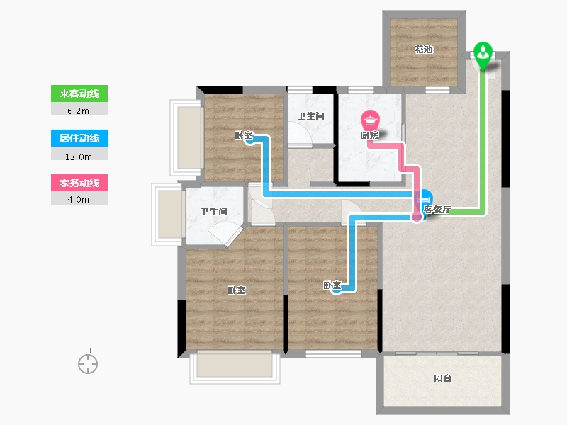 湖南省-衡阳市-北建理想城-90.01-户型库-动静线